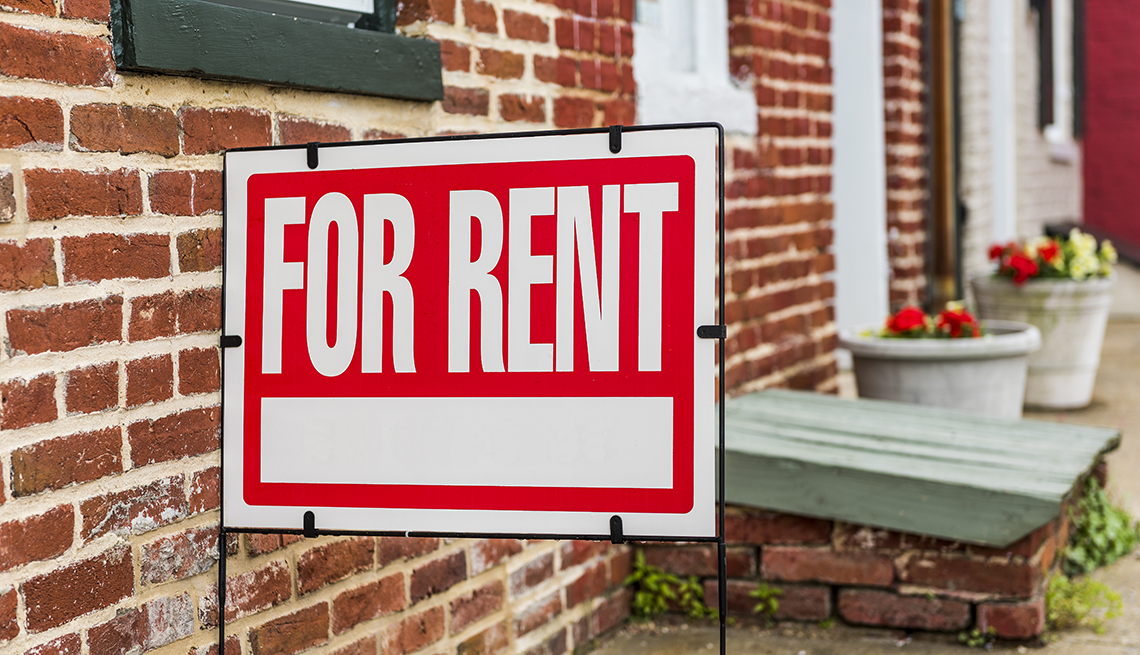 A "For Rent" sign