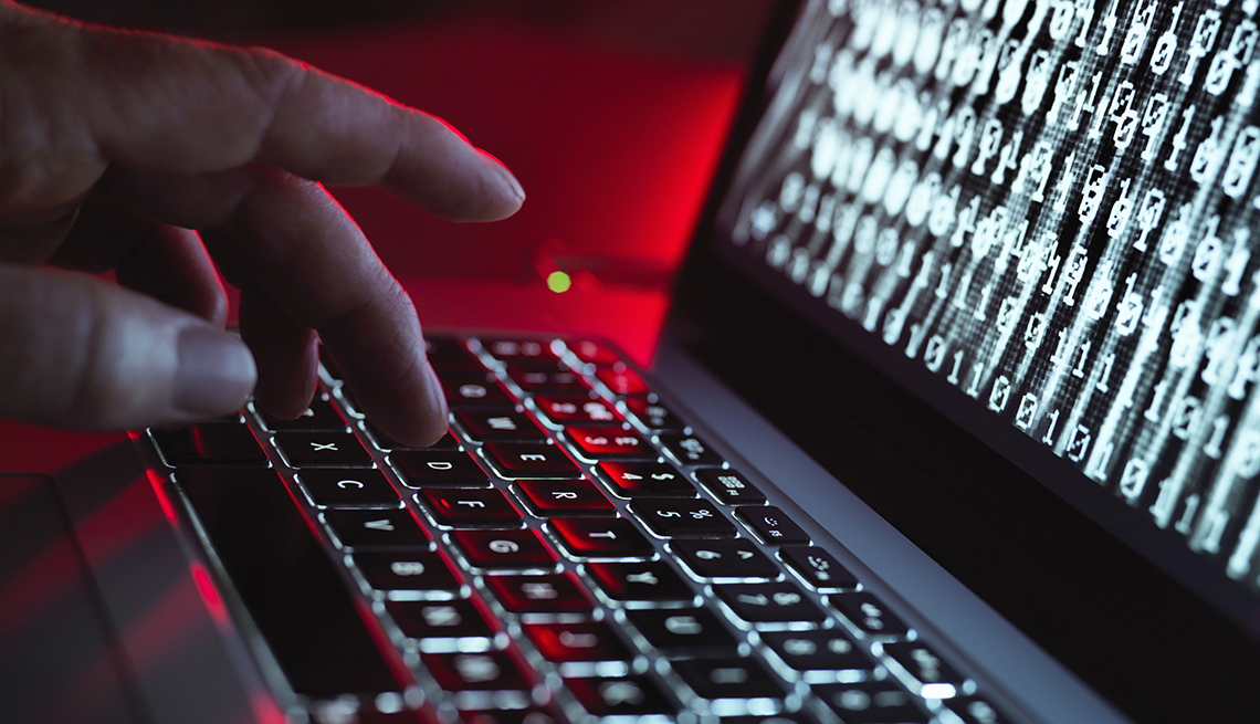 Malware, computer scam concept