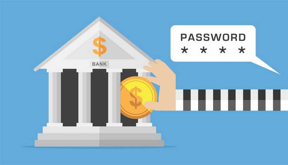 a hand is reaching into a bank and stealing money