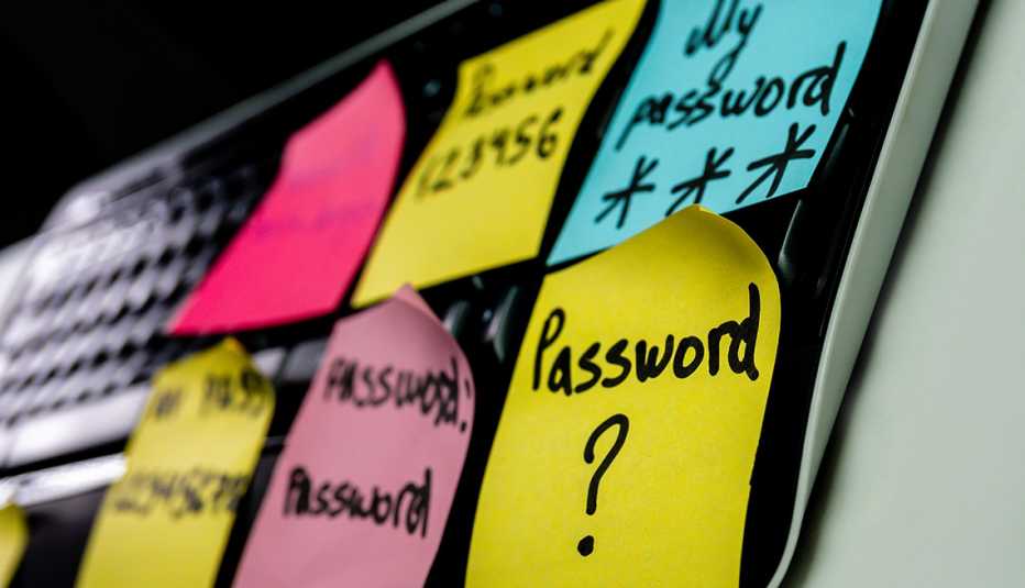 Notes with weak passwords and keyboard