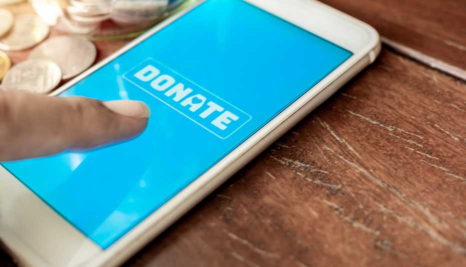 Donation online concept.