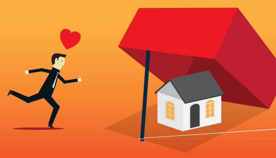 man running towards a house he loves but it is a trap