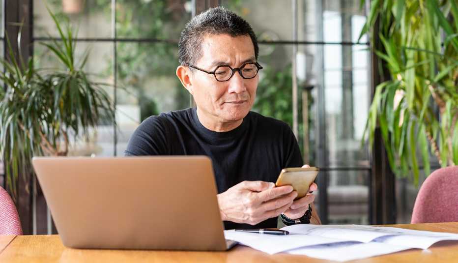 A man working from home