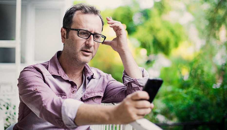 Man answering a phone call