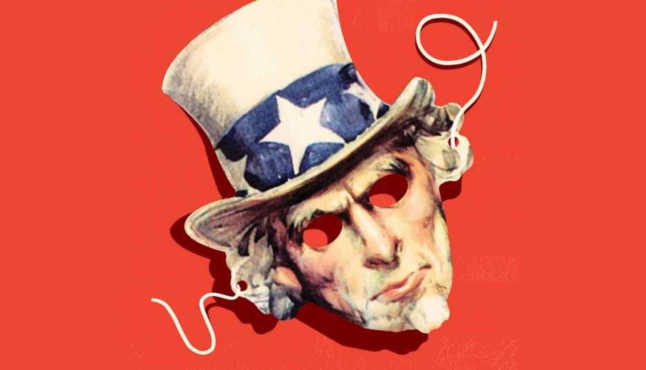 paper mask of uncle sam