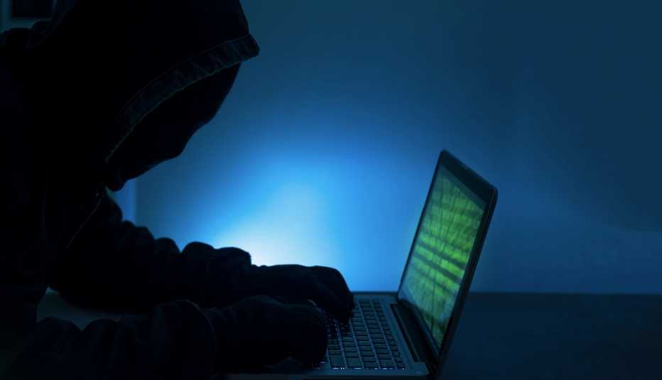 Hacker on a computer