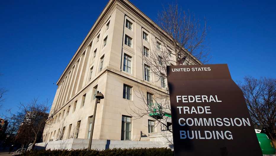 view of the signage in front of the federal trade commission office building on downtown washington d c